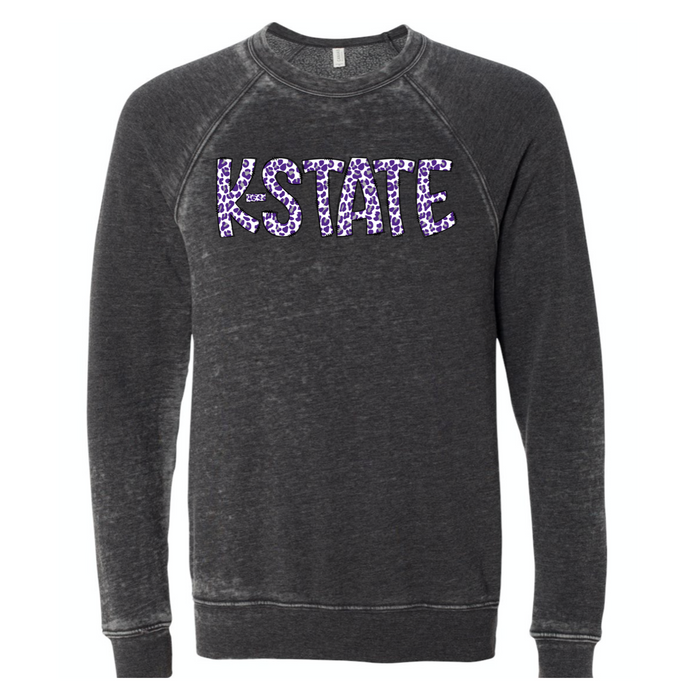 Cheetah K-State Acid Wash Sweatshirt