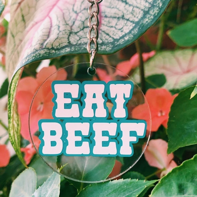 Eat Beef Keychain